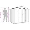vidaXL Αποθήκη Κήπου Γκρι 205 x 129 x 183 εκ. από Γαλβανισμένο Ατσάλι