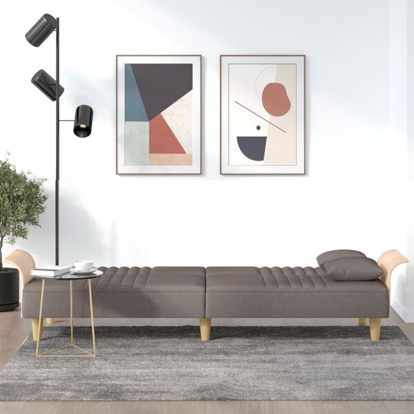 vidaXL &Kappa;&alpha;&nu;&alpha;&pi;έ&sigmaf; &Kappa;&rho;&epsilon;&beta;ά&tau;&iota; &mu;&epsilon; &Mu;&pi;&rho;ά&tau;&sigma;&alpha; Taupe &Upsilon;&phi;&alpha;&sigma;&mu;ά&tau;&iota;&nu;&omicron;&sigmaf;