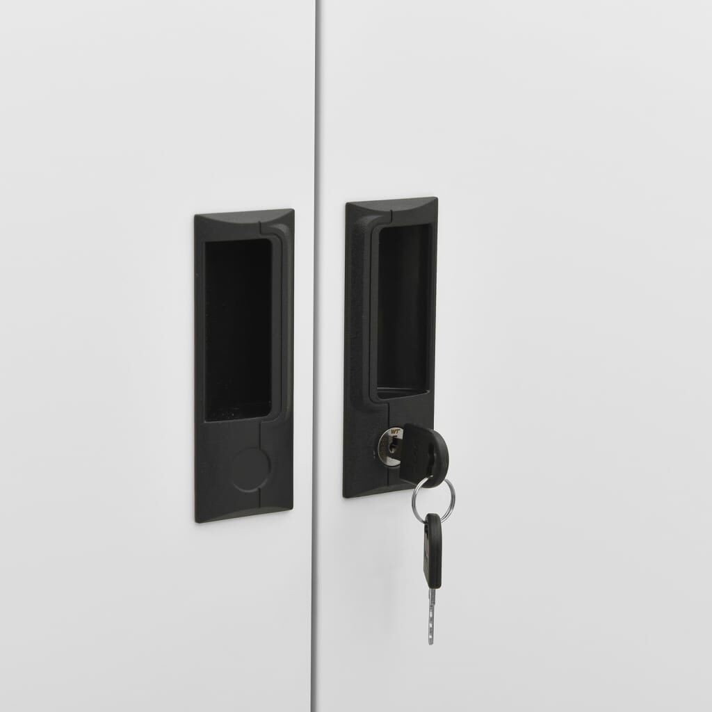 vidaXL Ντουλάπα Γραφείου 90 x 40 x 180 εκ. Ανοιχτό Γκρι Ατσάλινη