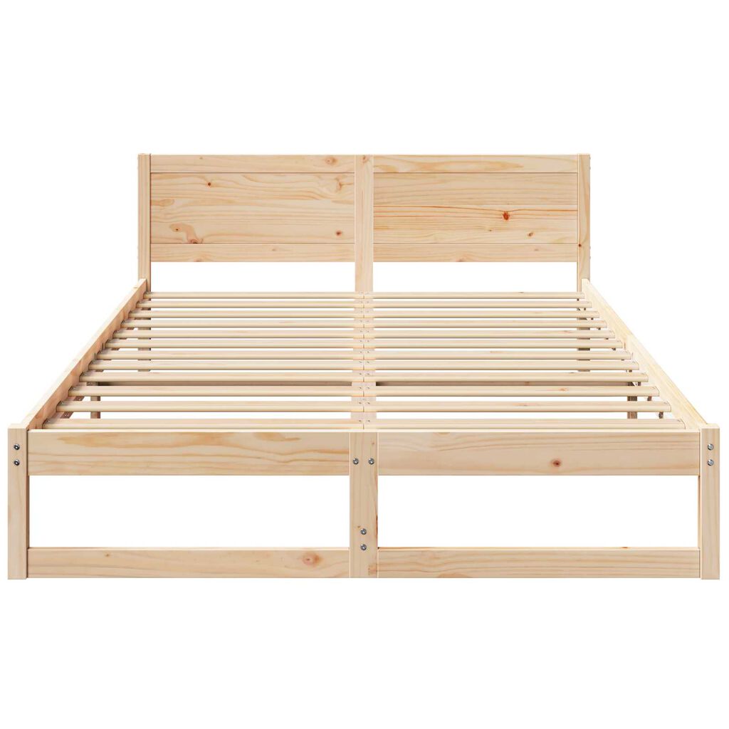 vidaXL Σκελετός Κρεβατιού Καφέ 140 x 200 cm Μασίφ ξύλο πεύκου