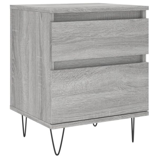 vidaXL Κομοδίνα 2 τεμ. Γκρι Sonoma 40 x 35 x 50 εκ. από Επεξεργ. Ξύλο