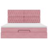 vidaXL Οθωμανικό κρεβάτι με στρώματα ροζ 180x200cm Velvet