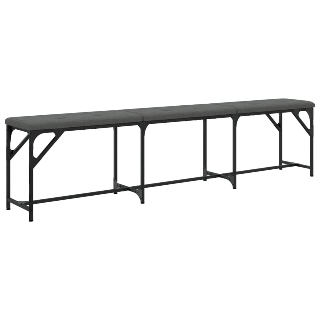 vidaXL Πάγκος Τραπεζαρίας Σκούρο Γκρι 186x32x45 εκ. Ατσάλι / Ύφασμα