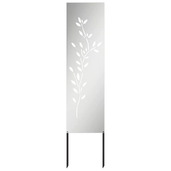 vidaXL Οθόνη Ιδιωτικότητας Κήπου Floral Ασημί 32 χ 140 εκ