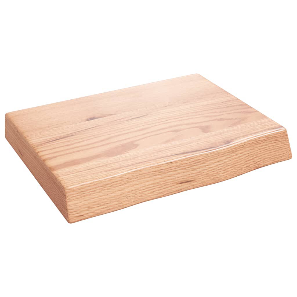 vidaXL Ράφι Τοίχου Ανοιχτό Καφέ 40x30x(2-6)εκ. Επεξ. Μασίφ Ξύλο Δρυός