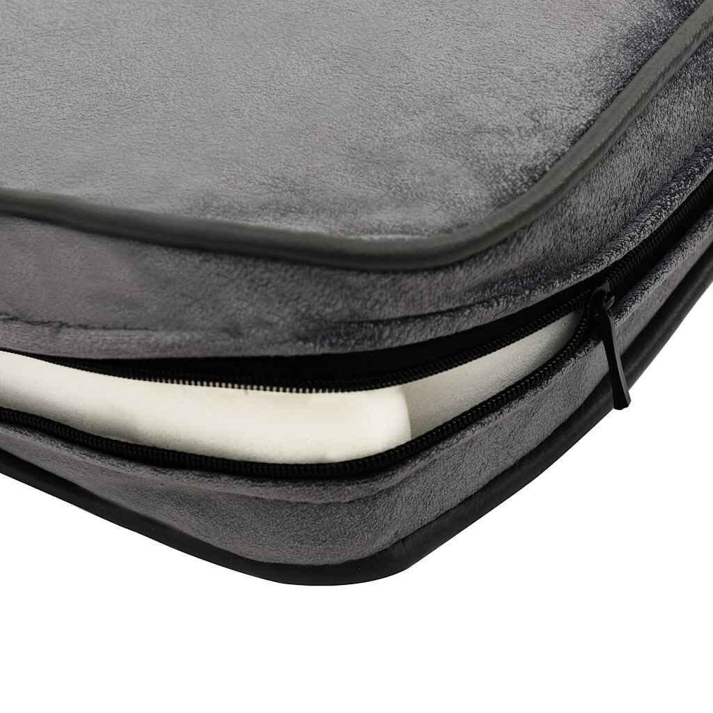 vidaXL Καναπές-Κρεβάτι Σκύλου Γκρι 60x43x30 εκ. Βελουτέ/Συνθετ. Δέρμα