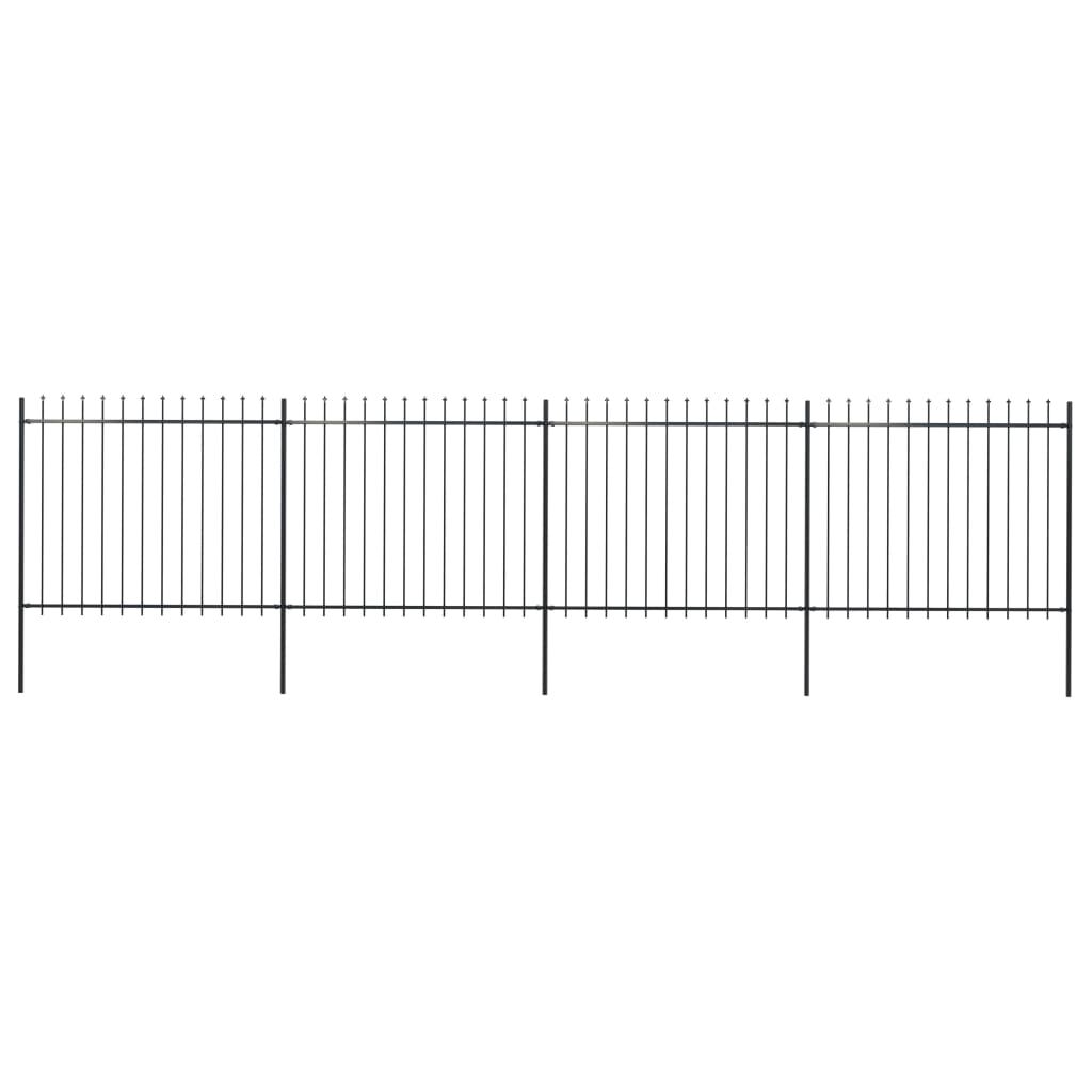 vidaXL Κάγκελα Περίφραξης με Λόγχες Μαύρα 6,8 x 1,5 μ. από Χάλυβα