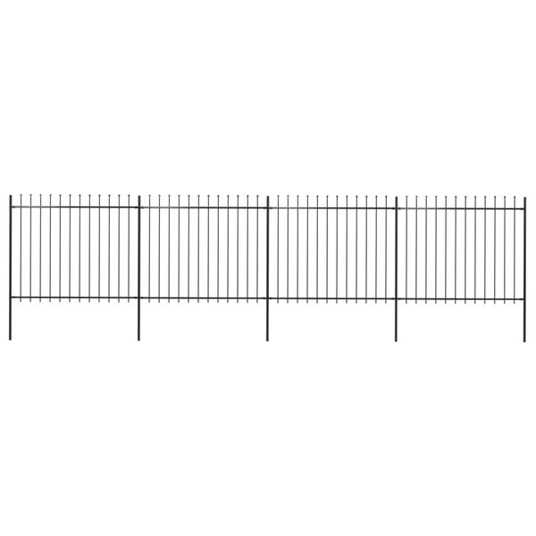 vidaXL Κάγκελα Περίφραξης με Λόγχες Μαύρα 6,8 x 1,5 μ. από Χάλυβα