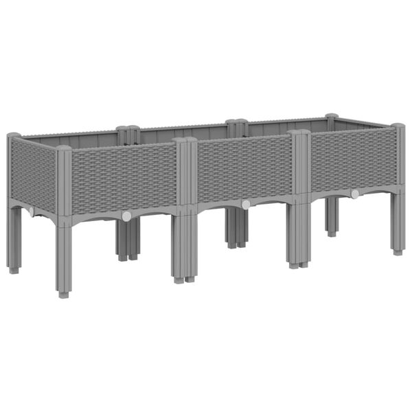 vidaXL Ζαρντινιέρα Κήπου με Πόδια Αν. Γκρι 120x40x42 εκ Πολυπροπυλένιο