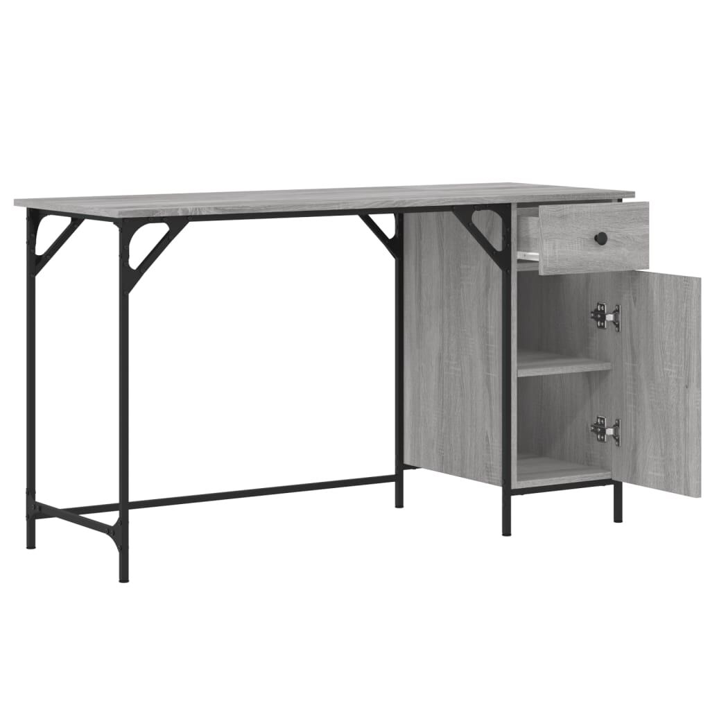 vidaXL Γραφείο Υπολογιστή Γκρι Sonoma 131x48x75 εκ. Επεξεργασμένο Ξύλο