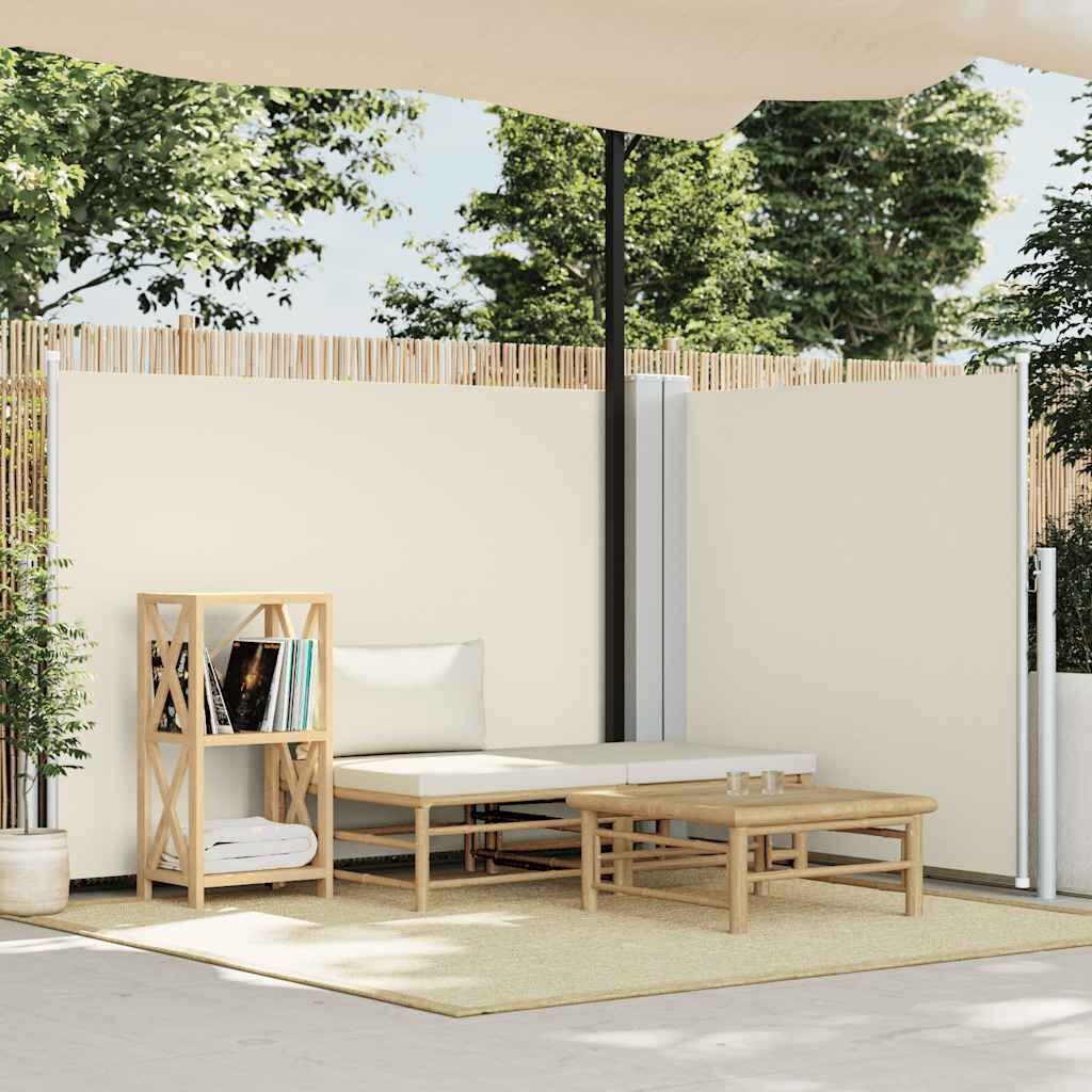 vidaXL Σκίαστρο Πλαϊνό Συρόμενο Κρεμ 140 x 600 εκ.