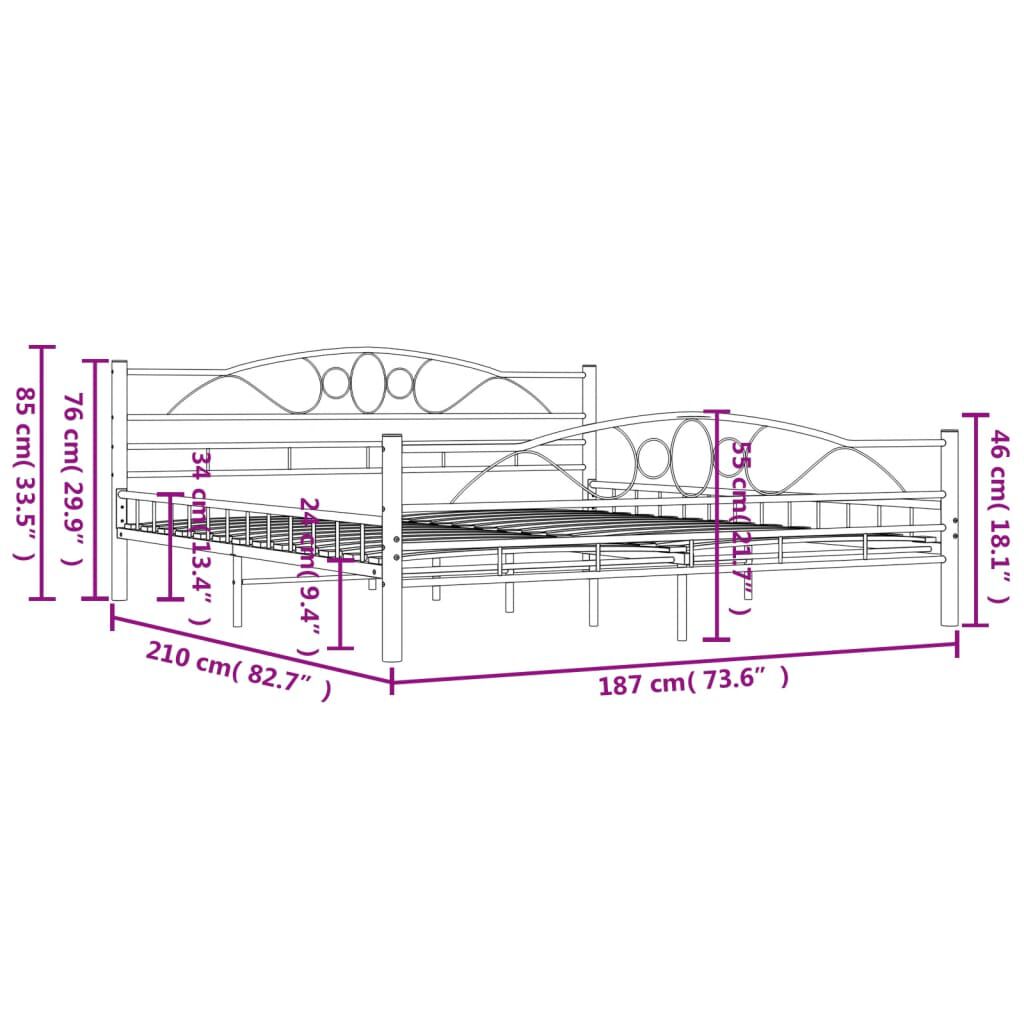 vidaXL Πλαίσιο Κρεβατιού Μαύρο 180 x 200 εκ. Ατσάλινο