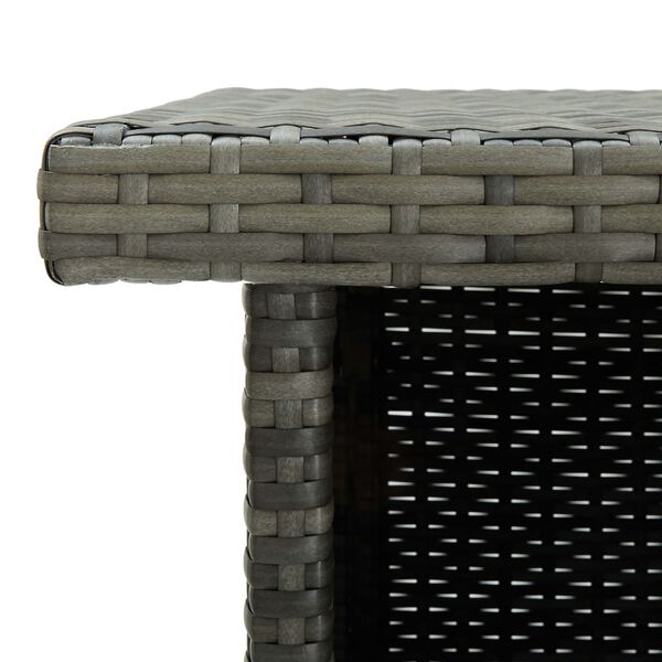 vidaXL Τραπέζι Μπαρ Γωνιακό Γκρι 100 x 50 x 105 εκ. Συνθετικό Ρατάν