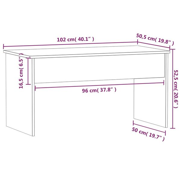 vidaXL Τραπεζάκι Σαλονιού Γκρι Σκυρ. 1102x50,5x52,5 εκ. Επεξεργ. Ξύλο