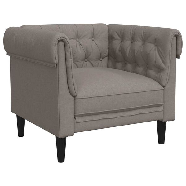 vidaXL Πολυθρόνα Chesterfield Taupe Υφασμάτινη