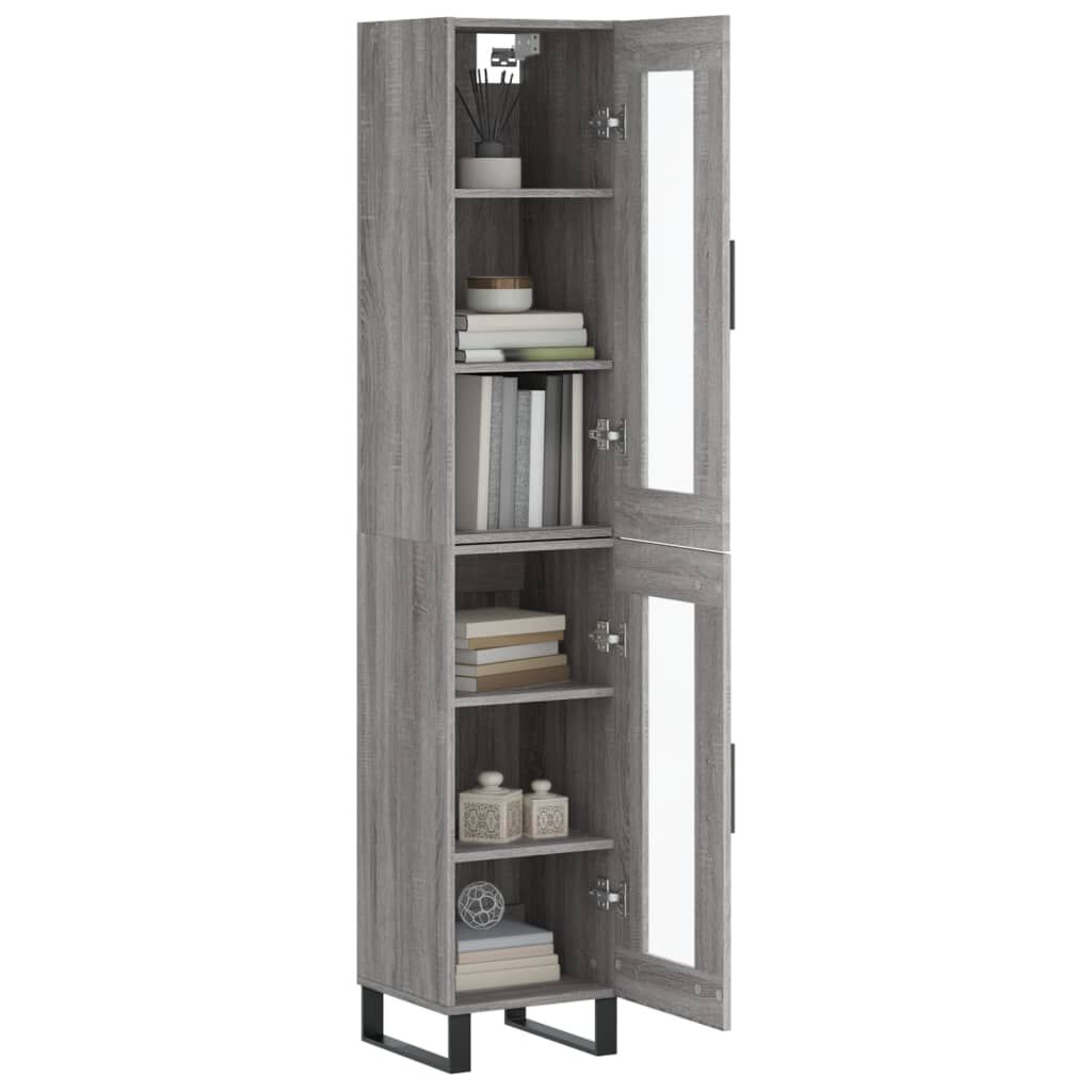 vidaXL Μπουφές Sonoma Γκρι 34,5 x 34 x 180 εκ. από Επεξεργασμένο Ξύλο