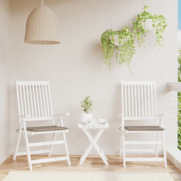 vidaXL Μαξιλάρια Καρέκλας Κήπου 2 τεμ. Taupe 50x50x4 εκ. Oxford Ύφασμα