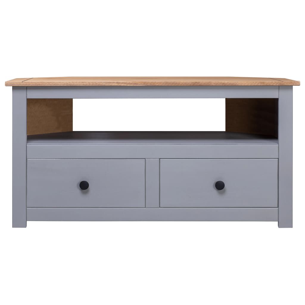 vidaXL Έπιπλο TV Γωνιακό Γκρι 93x49x49 εκ. Μασίφ Ξύλο Πεύκου Panama