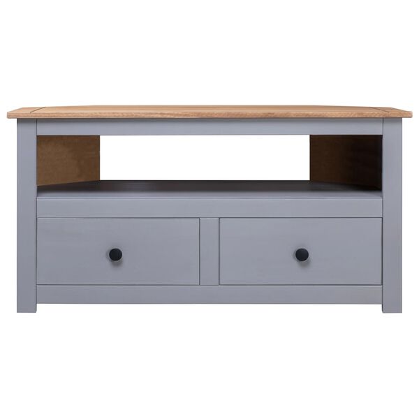 vidaXL Έπιπλο TV Γωνιακό Γκρι 93x49x49 εκ. Μασίφ Ξύλο Πεύκου Panama