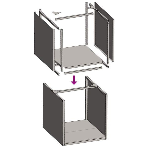 Ράφι για καυσόξυλα vidaXL 40x40x40 cm Ατσάλι σκληρυθέν στον αέρα