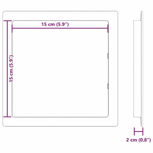 vidaXL Πίνακες Πρόσβασης 2 pcs Λευκό 15 x 15 x 2 εκ. ΑΒΣ Πλαστικό