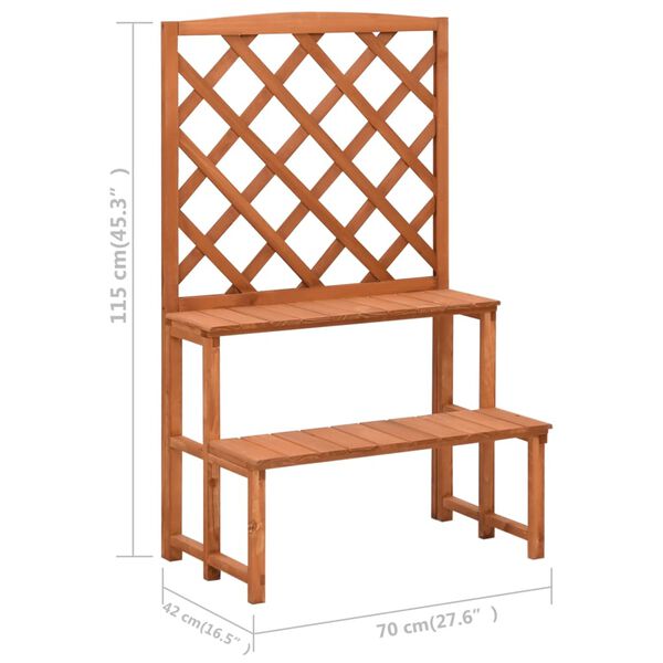 vidaXL Βάση Φυτών με Καφασωτό 70 x 42 x 115 εκ. από Μασίφ Ξύλο Ελάτης