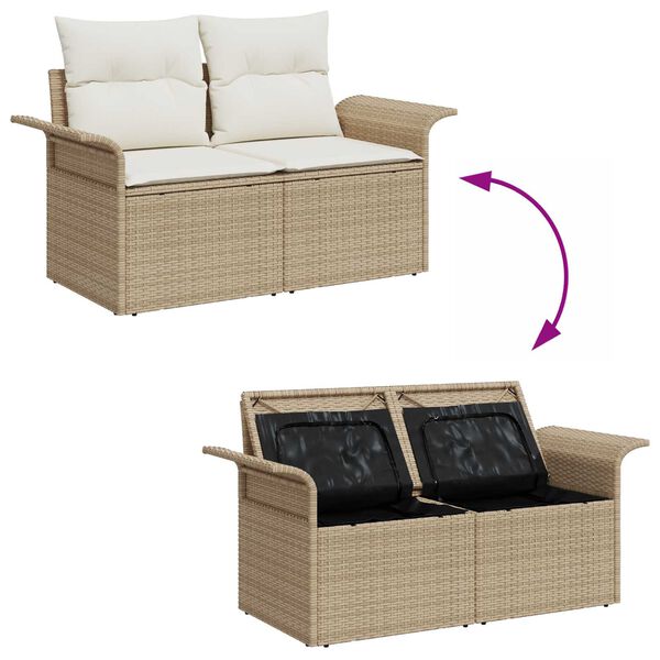 vidaXL Σετ Καναπέ Κήπου 8 pcs Μπεζ συνθετικό ρατάν