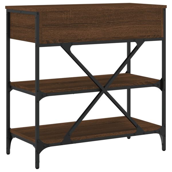 vidaXL Τραπέζι Κονσόλα Καφέ Δρυς 75x34,5x75 εκ. Επεξεργασμένο Ξύλο
