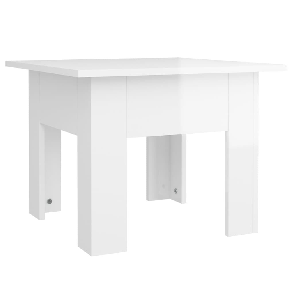 vidaXL Τραπεζάκι Σαλονιού Γυαλ. Λευκό 55 x 55 x 42 εκ. Επεξεργ. Ξύλο