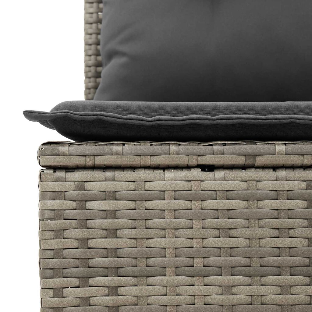 vidaXL Σετ Καναπέ Κήπου Ρυθμιζόμενο ύψος 9 pcs Γκρι συνθετικό ρατάν