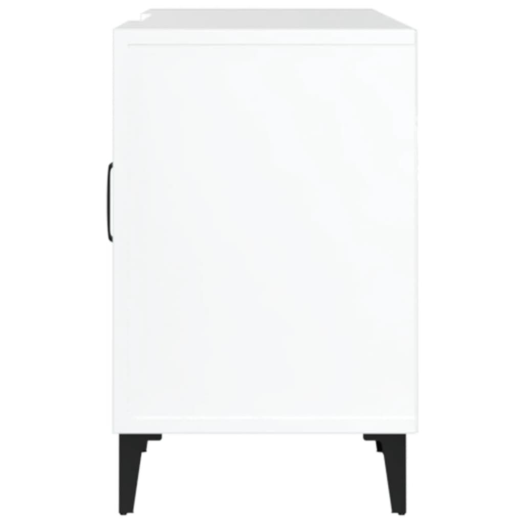 vidaXL Έπιπλο Τηλεόρασης Γυαλ. Λευκό150x30x50εκ.Επεξεργασμένο Ξύλο