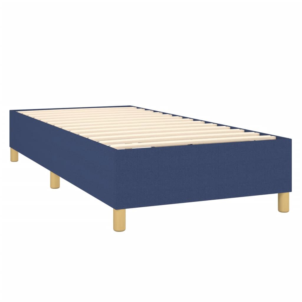 vidaXL Κρεβάτι Boxspring με Στρώμα Μπλε 100 x 200 εκ. Υφασμάτινο