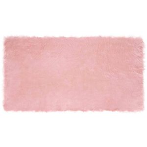 vidaXL Ψεύτικο Δέρμα Προβάτου Χαλί Ροζ 80 x 150 cm Πολυεστέρας