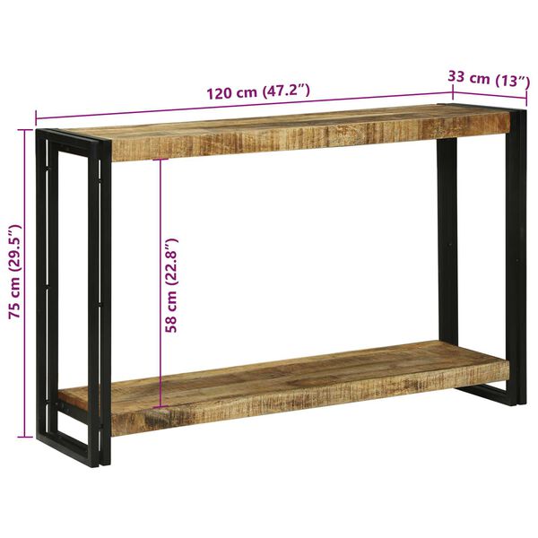 vidaXL Τραπέζι κονσόλας 120x33x75 εκ Μασίφ Ξύλο Μάνγκο