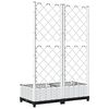 vidaXL Ζαρντινιέρα Κήπου με Καφασωτό Λευκή 80x40x121,5 εκ. Πολυπροπ.