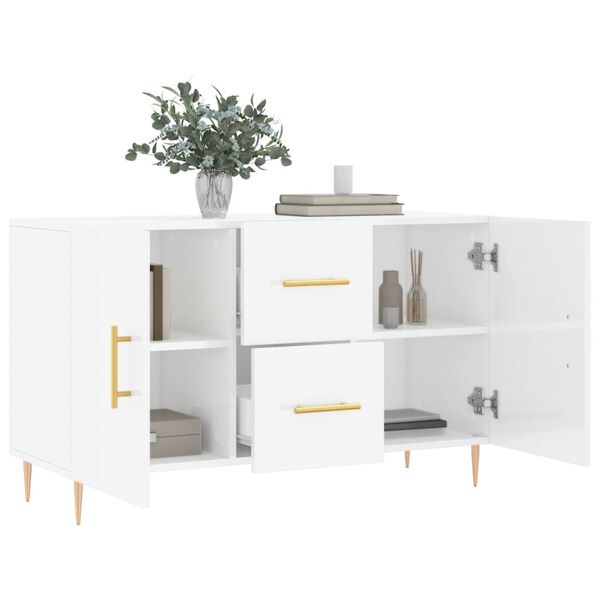 vidaXL Ντουλάπι Γυαλιστερό Λευκό 100 x 36 x60 εκ. Επεξεργασμένο Ξύλο
