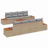 vidaXL Σετ Καναπέ Κήπου με μαξιλάρι 9 pcs Μπεζ Πολυ ράταν