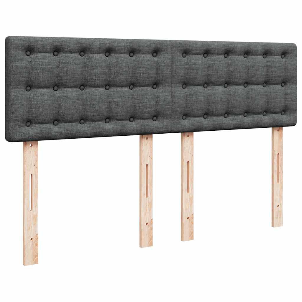 vidaXL Κρεβάτι Boxspring με Στρώμα Σκούρο Γκρι 140x190 εκ. Υφασμάτινο