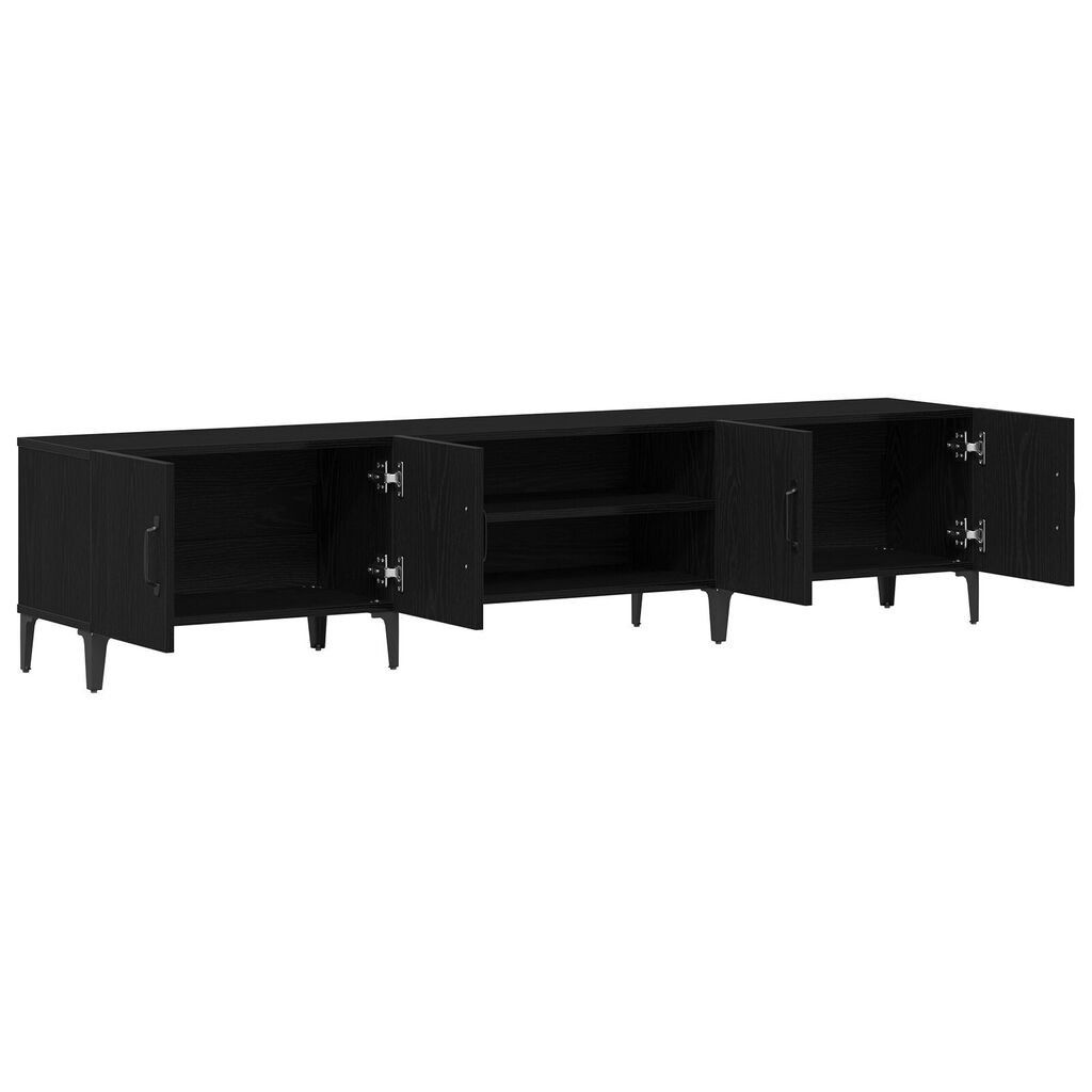 vidaXL Ντουλάπα Τηλεόρασης Μαύρο Δρυς 180x31,5x40 εκ Επεξεργασμένο Ξύλο