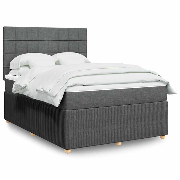 vidaXL &Kappa;&rho;&epsilon;&beta;ά&tau;&iota; Boxspring &mu;&epsilon; &Sigma;&tau;&rho;ώ&mu;&alpha; &Sigma;&kappa;&omicron;ύ&rho;&omicron; &Gamma;&kappa;&rho;&iota; 140x200 &epsilon;&kappa; &Upsilon;&phi;&alpha;&sigma;&mu;ά&tau;&iota;&nu;&omicron;