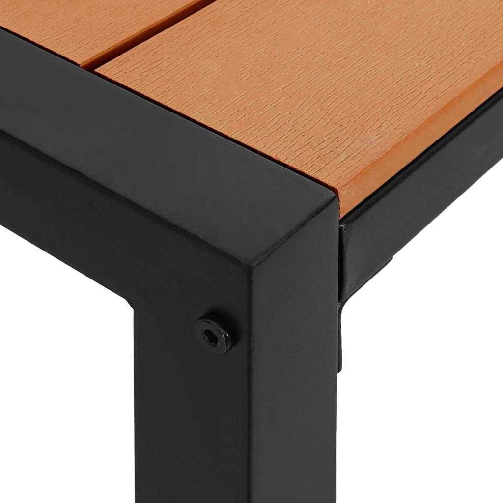 vidaXL Σέτ φαγητού για κήπο με μαξιλάρι 3 pcs Καφέ Ατσάλι