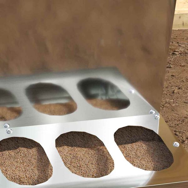 vidaXL Ταΐστρα κοτόπουλων Ασημί 30 x 30 x 39 εκ Επικαλυμμένος Χάλυβας