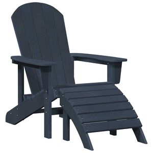 vidaXL Καρέκλα Adirondack Ναυτικό μπλε 74 x 82 x 92 εκ. HDPE