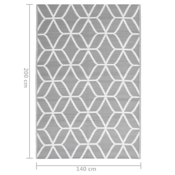 vidaXL Χαλί εξωτερικού χώρου ARAKIL Γκρι 140x200 cm PP