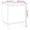 vidaXL Κομοδίνο Καφέ Δρυς 40 x 30 x 50 εκ. με Μασίφ Ξύλινα Πόδια