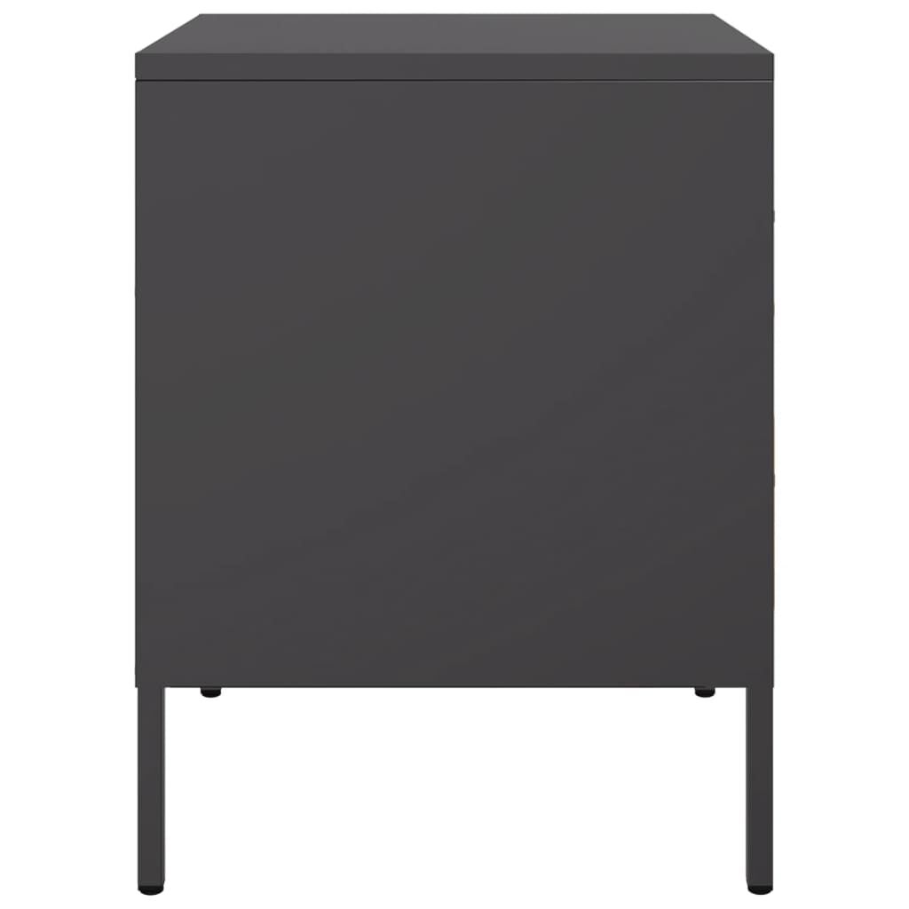 vidaXL Κομοδίνο Μαύρο 36x39x50,5 εκ. από Χάλυβα