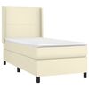 vidaXL Κρεβάτι Boxspring με Στρώμα & LED Κρεμ 100x200 εκ. Συνθ. Δέρμα