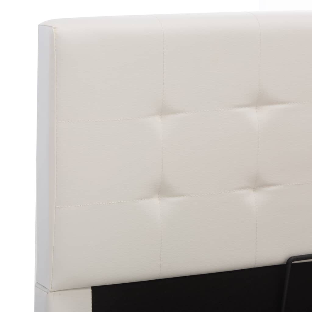 vidaXL Πλαίσιο Κρεβατιού με Αποθηκ. Χώρο Λευκό 160x200 εκ. Συνθ. Δέρμα