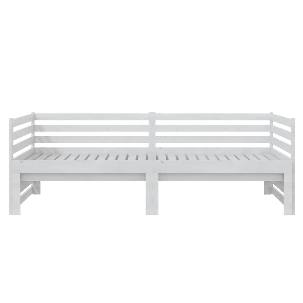 vidaXL Καναπές Κρεβάτι Λευκός 2 x (90 x 200) εκ. από Μασίφ Ξύλο Πεύκου