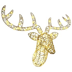 vidaXL Έλκηθρο με Ελάφια με 140 LED Θερμό λευκό 60 cm PET